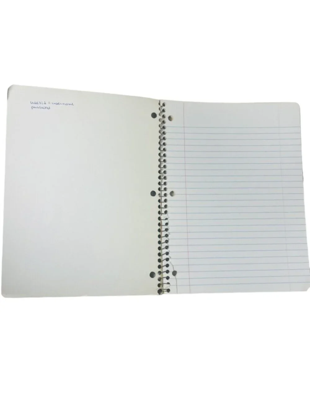 Mead Unicorn Vintage Very Worn Blue Spiral Paper Notebook Wide Ruled